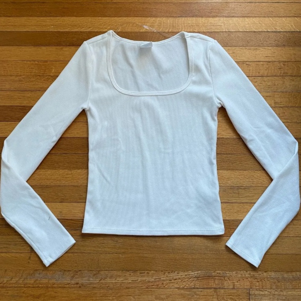 White Fitted Long Sleeve